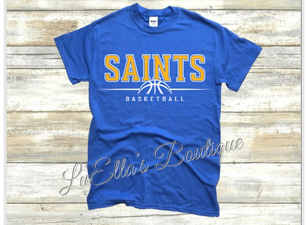 Saints Basketball Gold and White