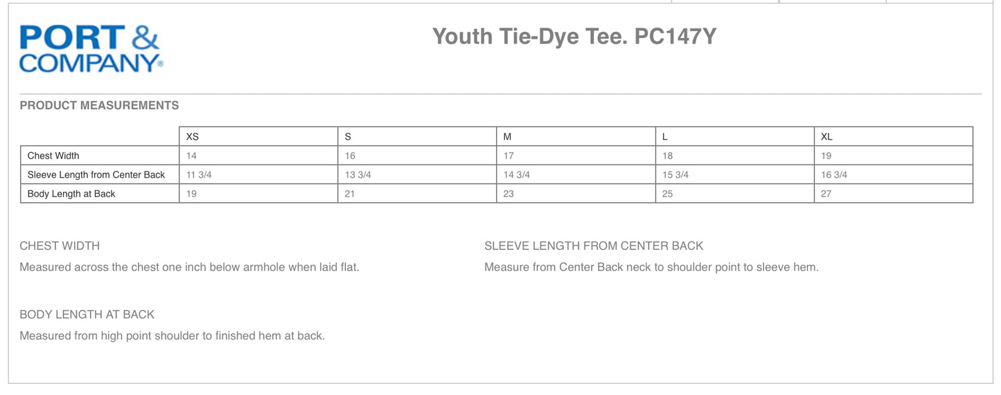 YOUTH Port & Co Tie Dye T-shirt