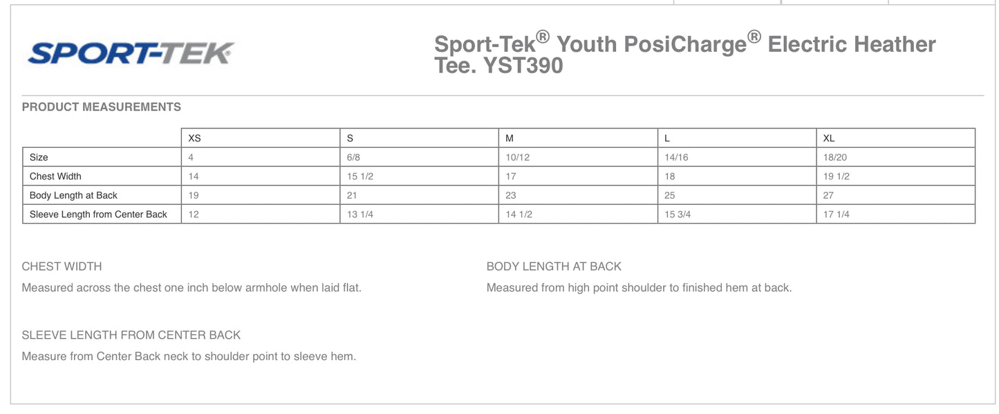 YOUTH Sport Tek PosiCharge Black Tee: Design 1