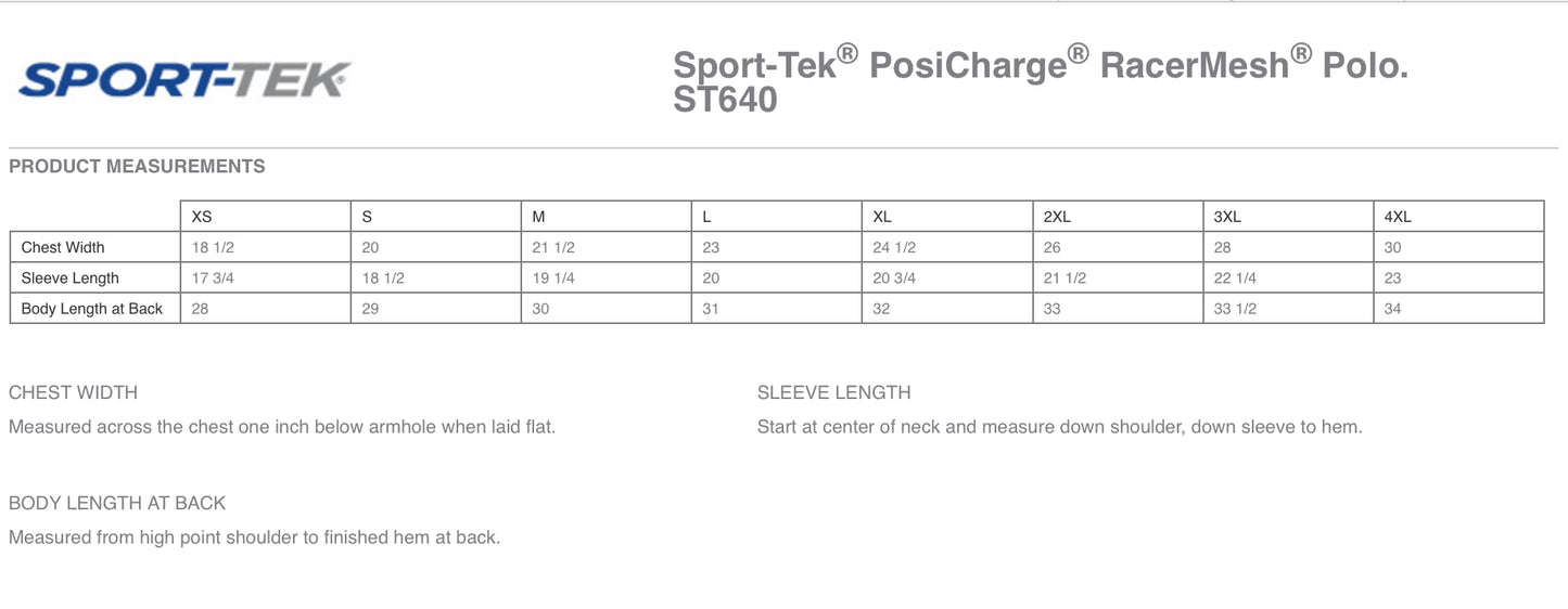 Adult Sport Tek Posi Charge Racer Mesh Polo