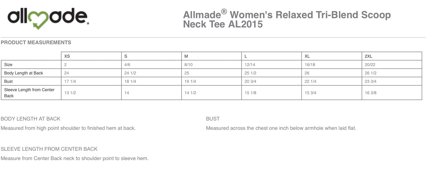 Ladies Allmade Relaxed Scoop Neck Tee