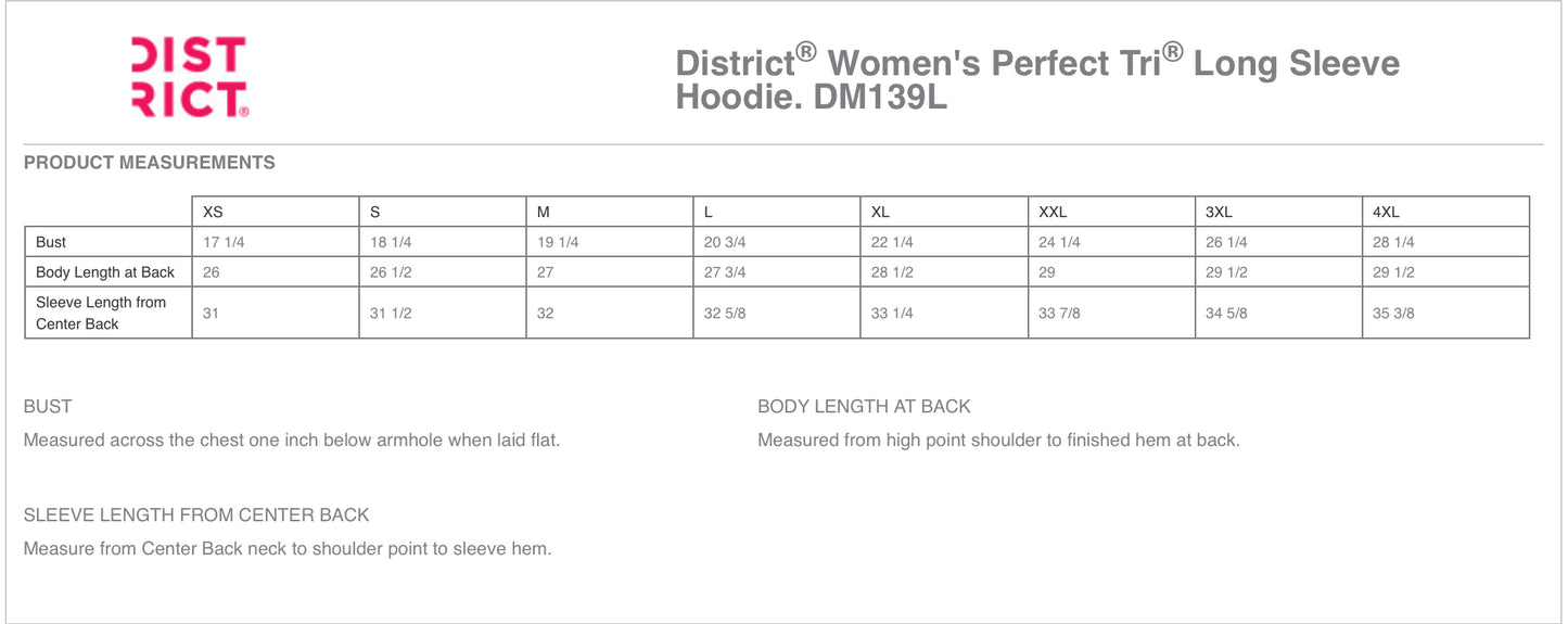 District Women’s Perfect Tri Long Sleeve Hoodie