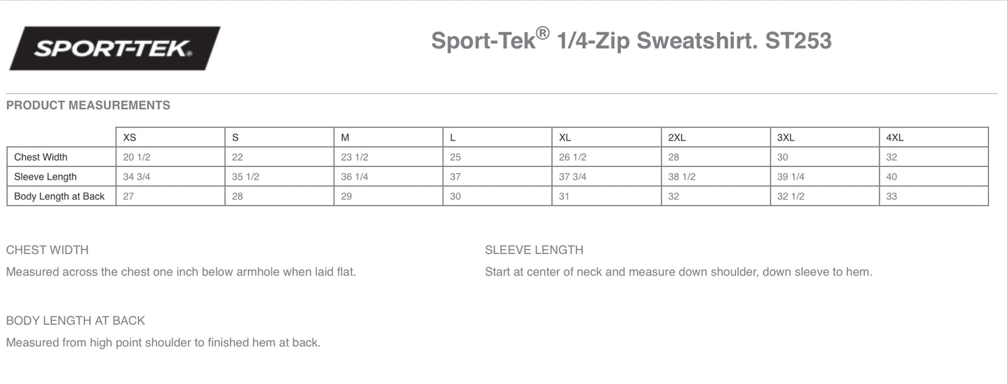 ADULT Sport Tek 1/4 Zip Sweatshirt