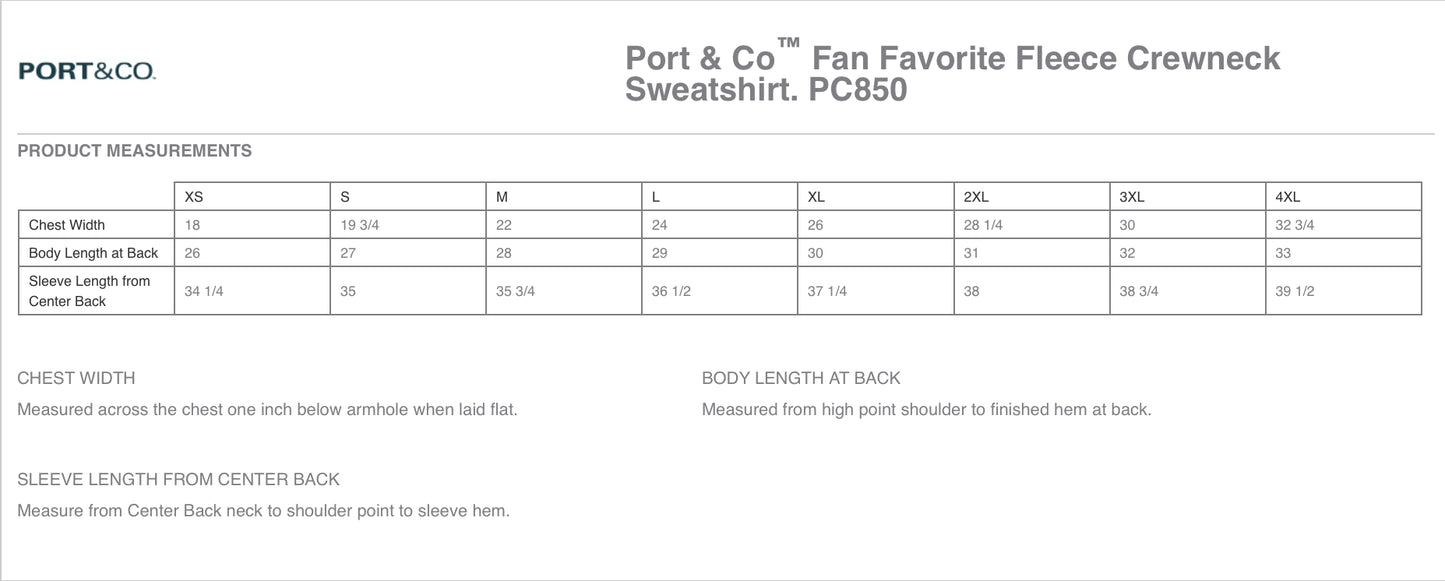 Adult Unisex Fleece Crewneck Sweatshirt: Design 1