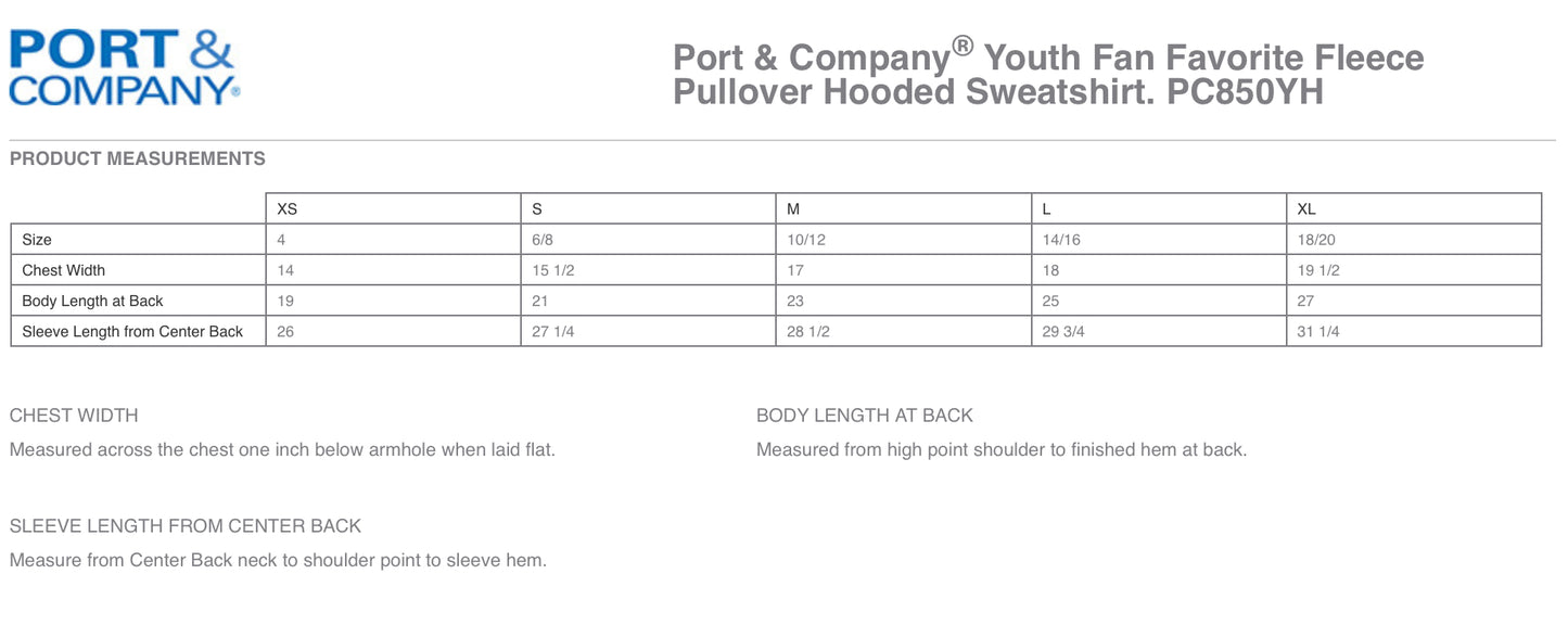 Youth Port & Co Hooded Sweatshirt: Design 2