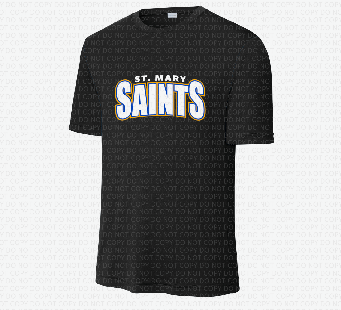 YOUTH Sport Tek PosiCharge Black Tee: Design 1