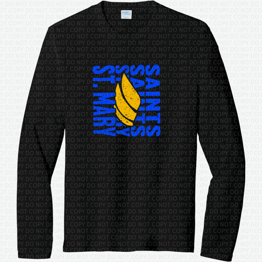 Adult Port & Co Black Tri-Blend Long Sleeve Tee: Design 5