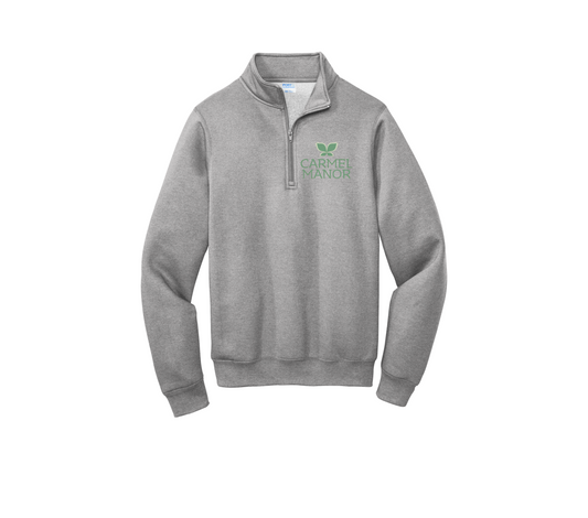 Gray Adult Fleece Port & Co 1/4 Zip Sweatshirt