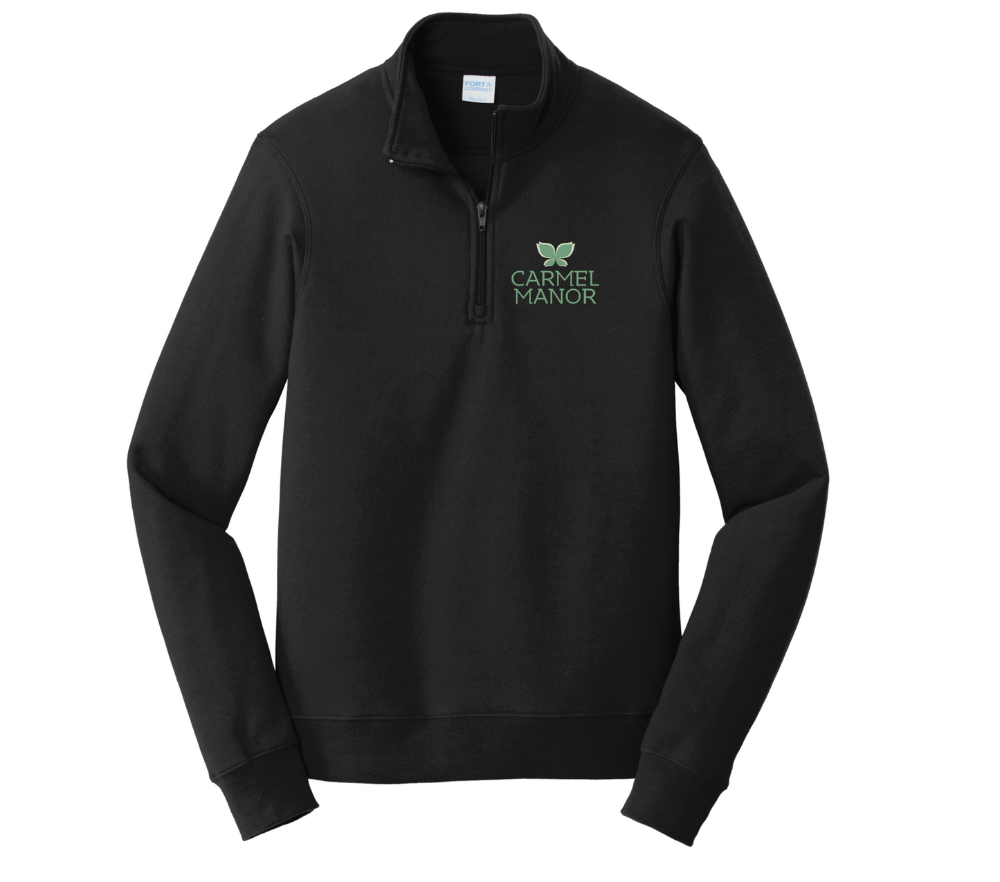 Black Adult Fleece Port & Co 1/4 Zip Sweatshirt
