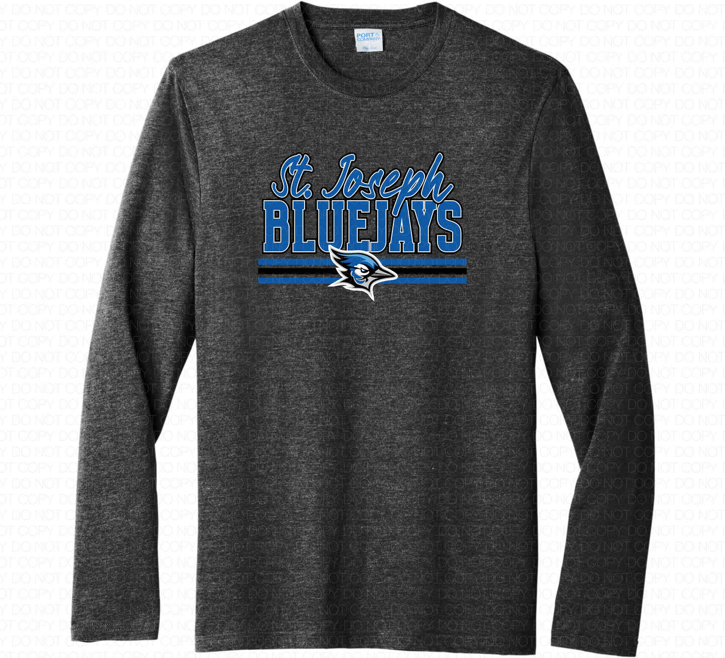 Adult Port & Co Tri-Blend Long Sleeve Tee: Design 2