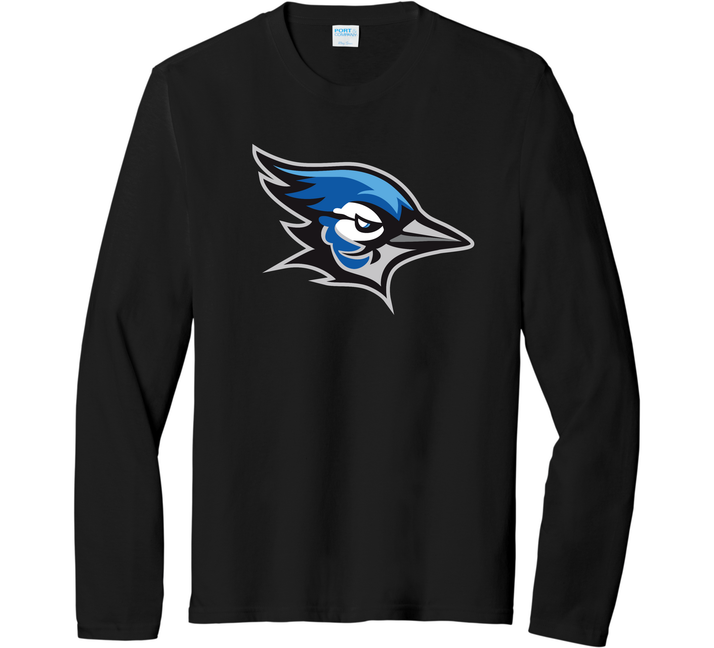 Adult Port & Co Black Tri-Blend Long Sleeve Tee: Design 1