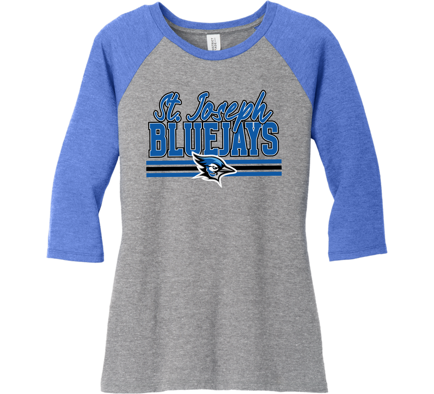 Ladies District Raglan 3/4 Sleeve Tee