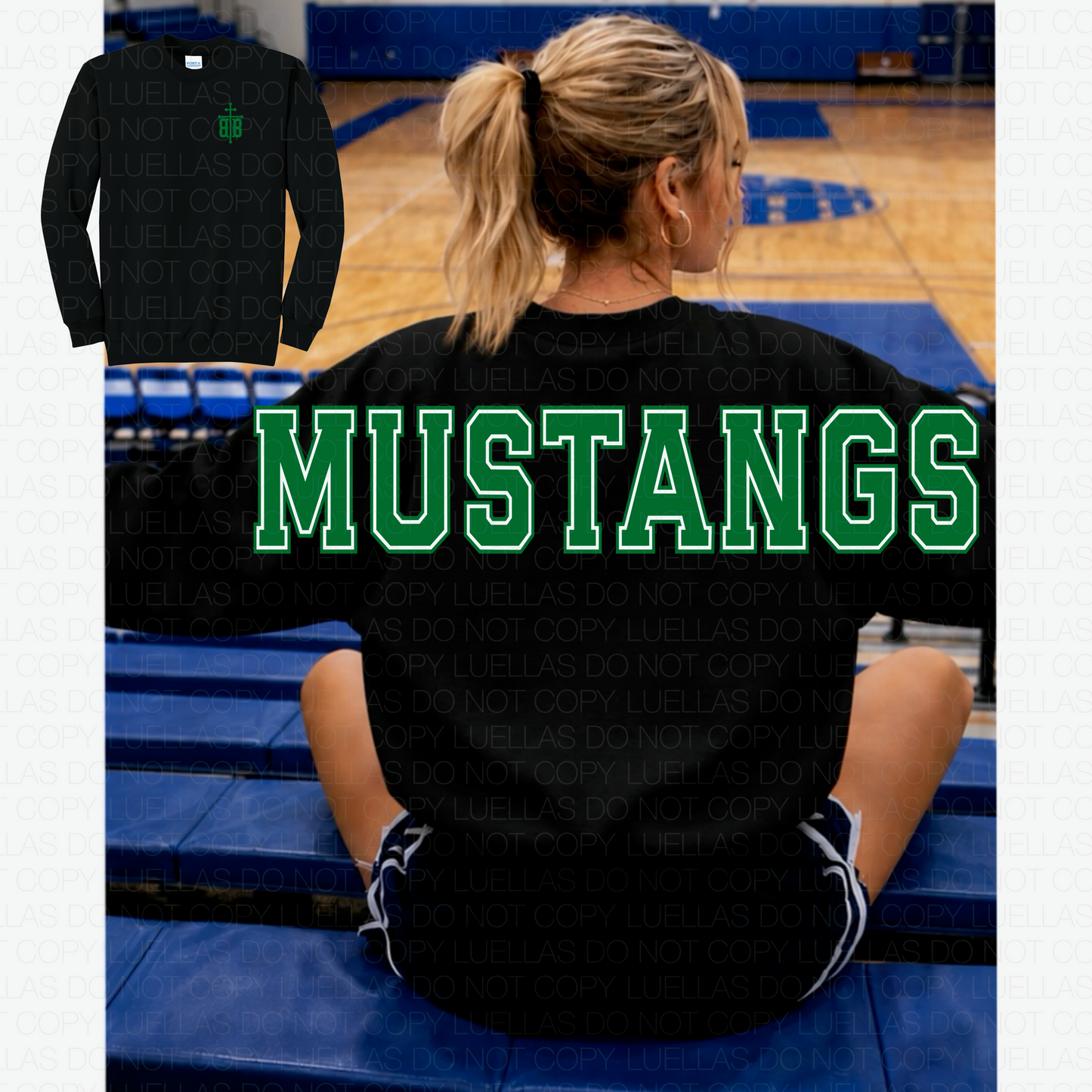 Adult Unisex Fleece Crewneck Sweatshirt: MUSTANGS