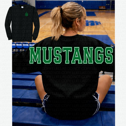 Adult Unisex Fleece Crewneck Sweatshirt: MUSTANGS