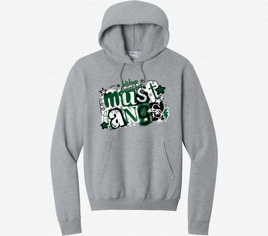 Youth Hooded Sweatshirt: Mustangs